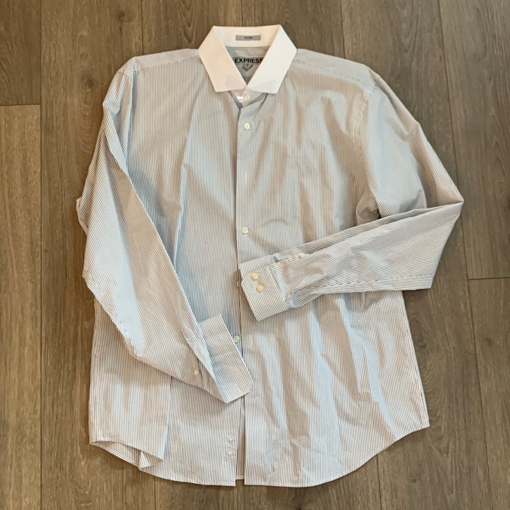 Express fitted button down shirt